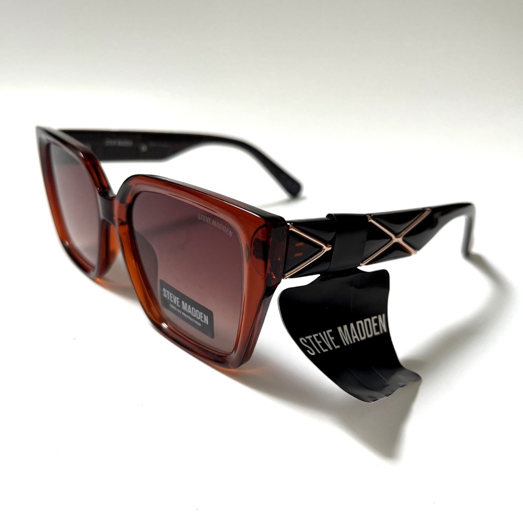 New Original Steve Madden Poppyn Oversized Sunglasses Clear Gradient Acetate